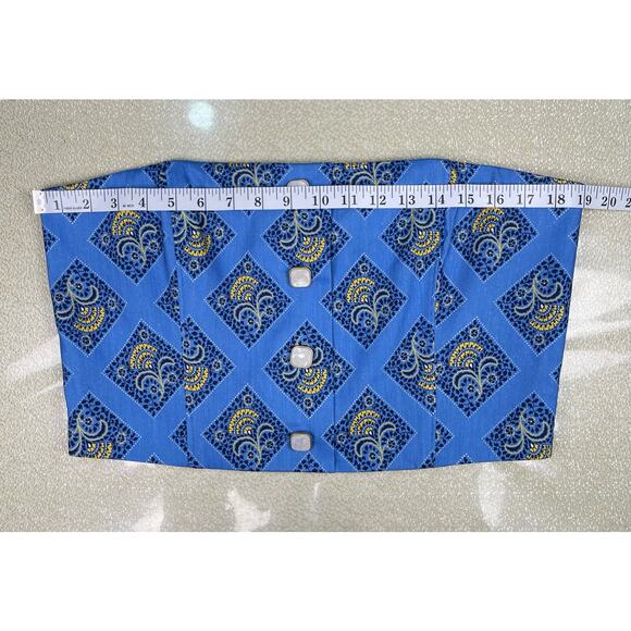 Veronica Beard Blue Printed Strapless Crop Top Size 14 with Boning - Picture 8 of 9